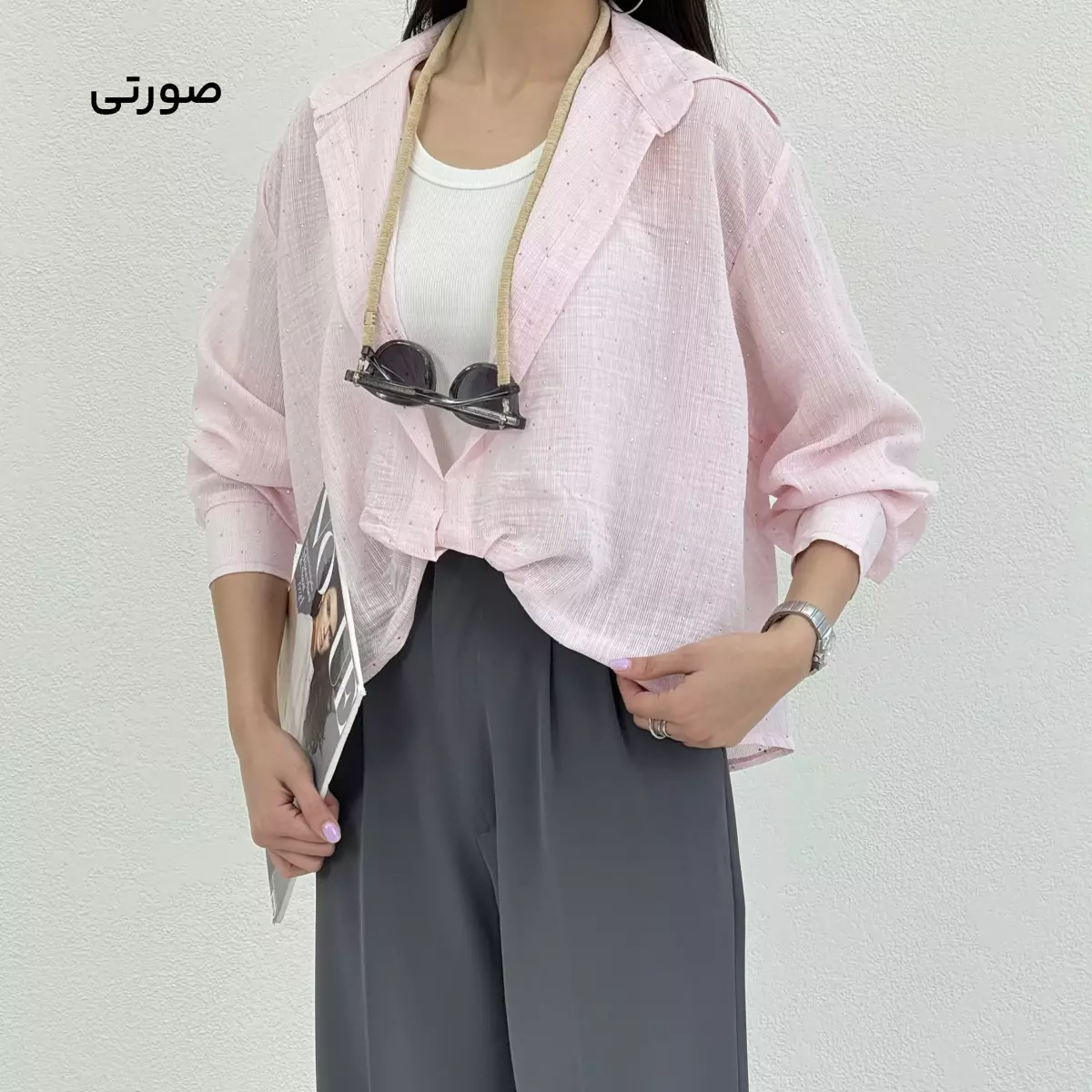شومیز زنانه نگین دار