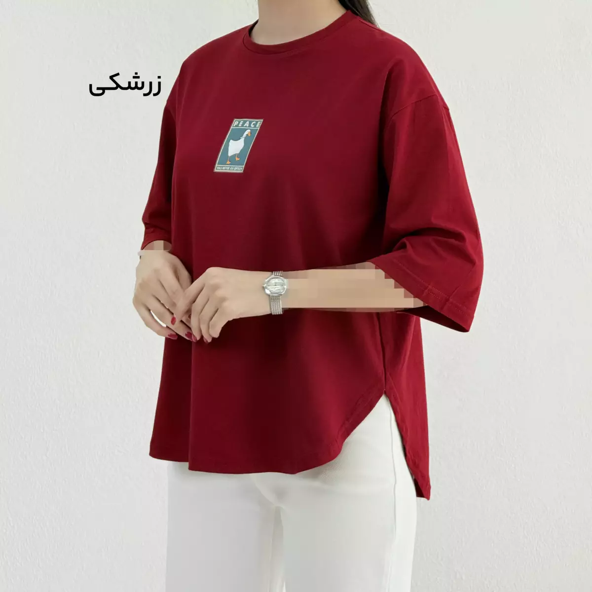 تیشرت زنانه باکسی PEACE