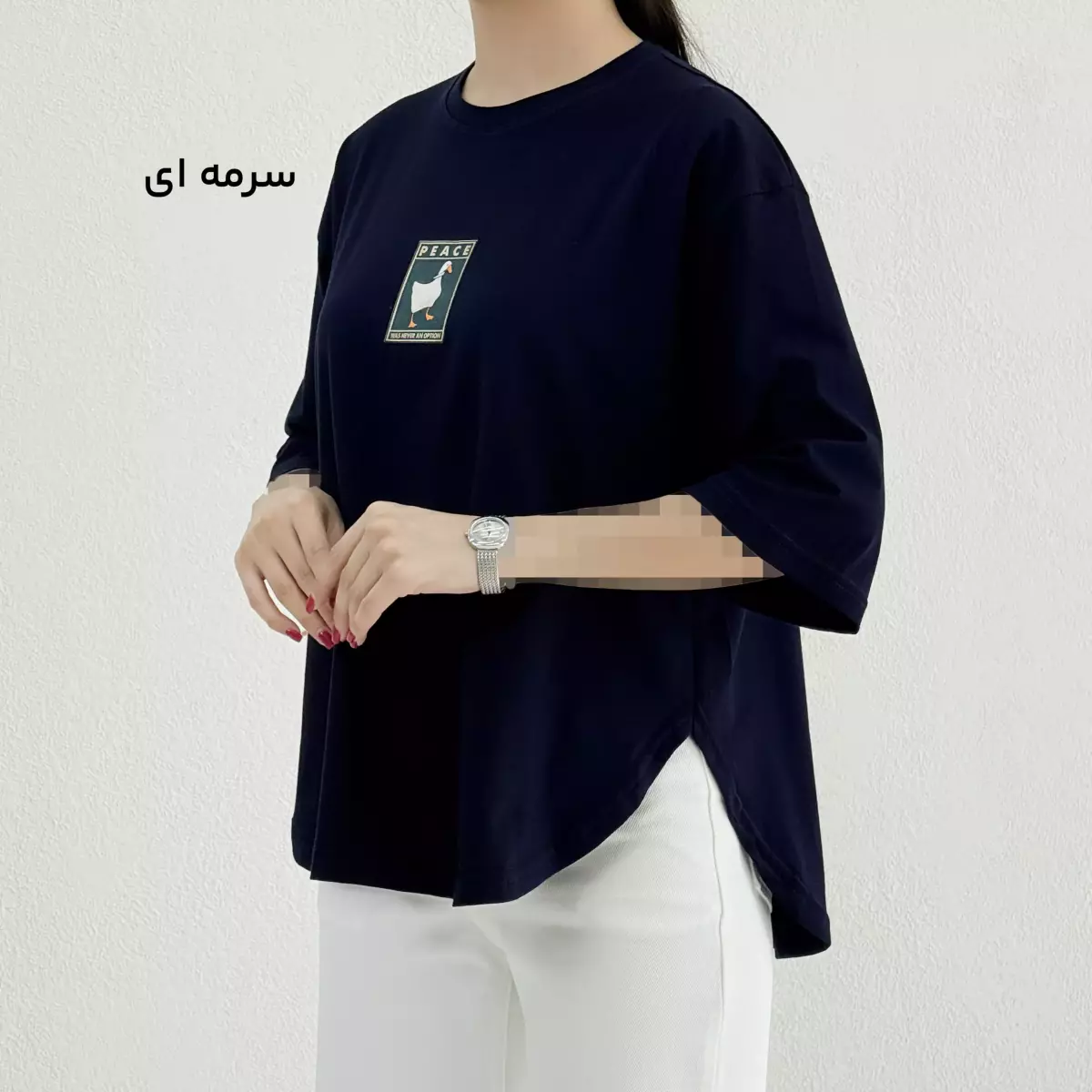 تیشرت زنانه باکسی PEACE