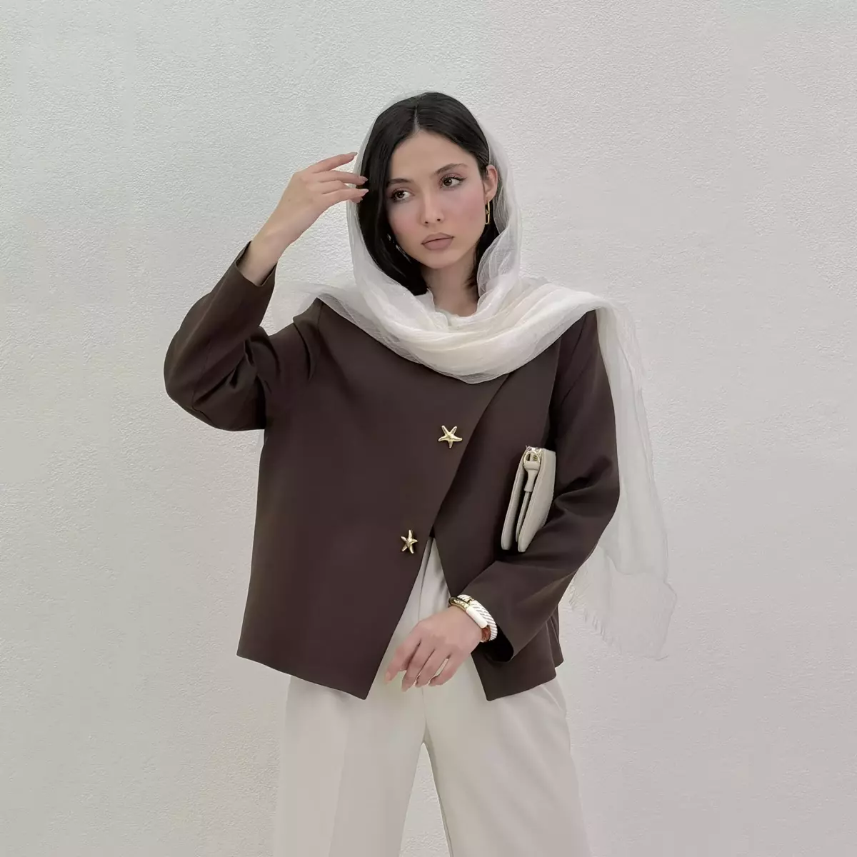 کت زنانه کرپ ستاره