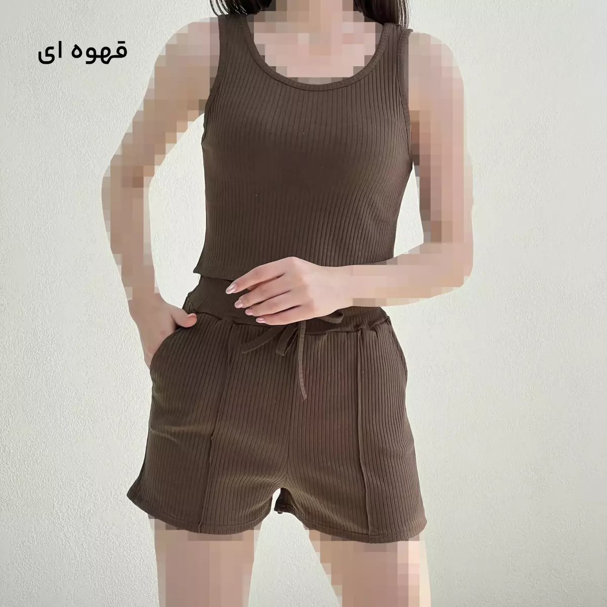 ست تاپ و شورتک زنانه کرکره ای