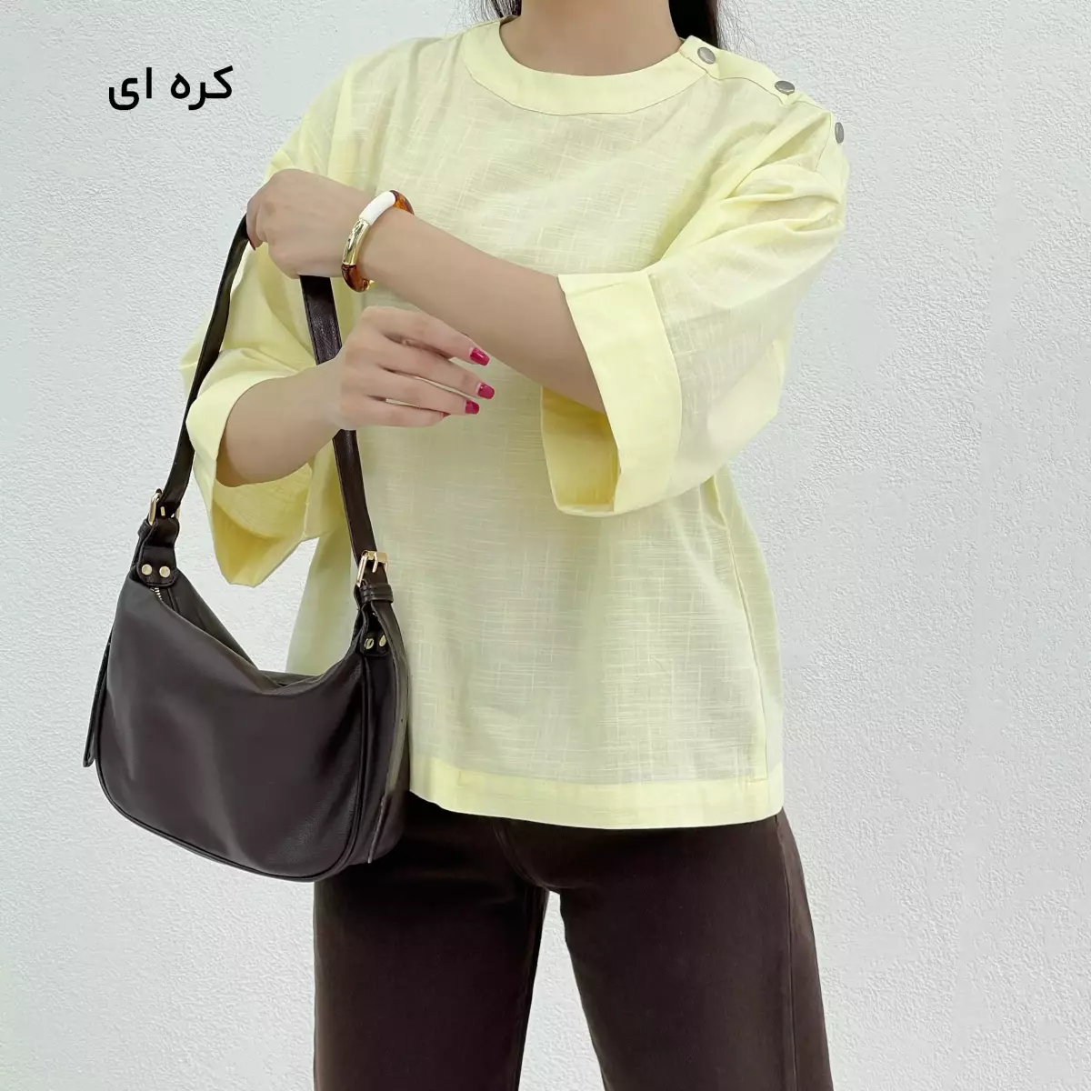بلوز زنانه سرشانه دکمه