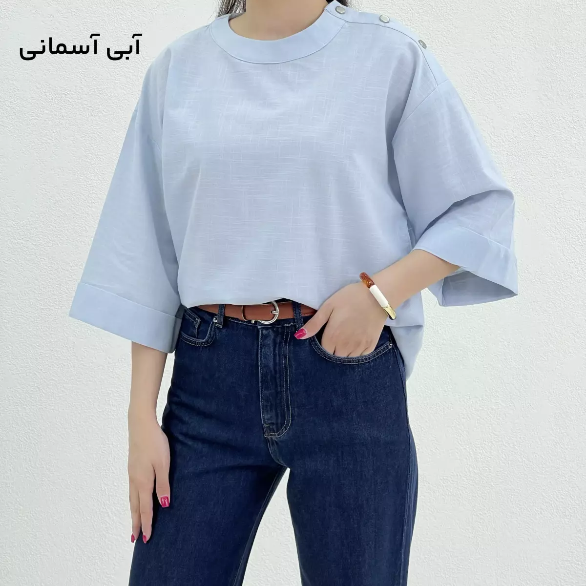 بلوز زنانه سرشانه دکمه