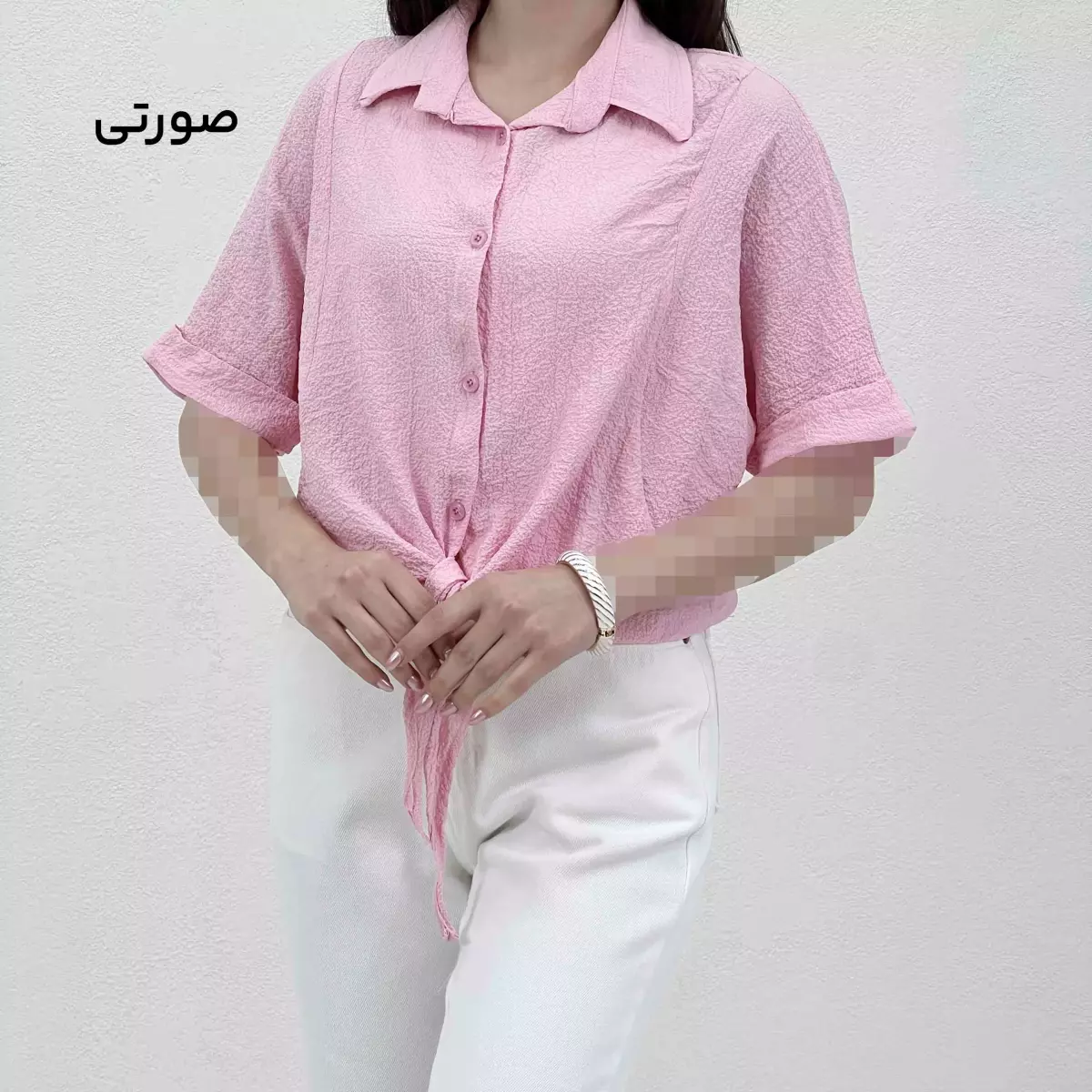 شومیز زنانه پفکی جلو گره ای