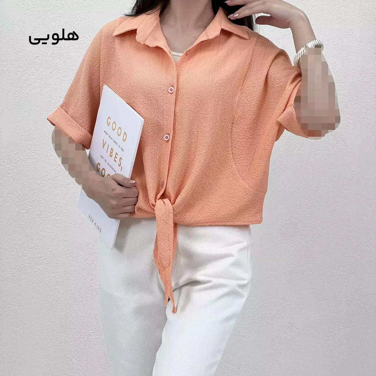 شومیز زنانه پفکی جلو گره ای