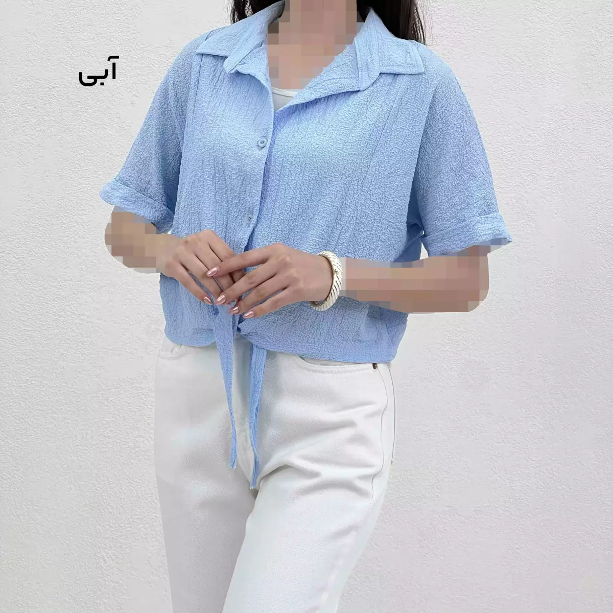 شومیز زنانه پفکی جلو گره ای