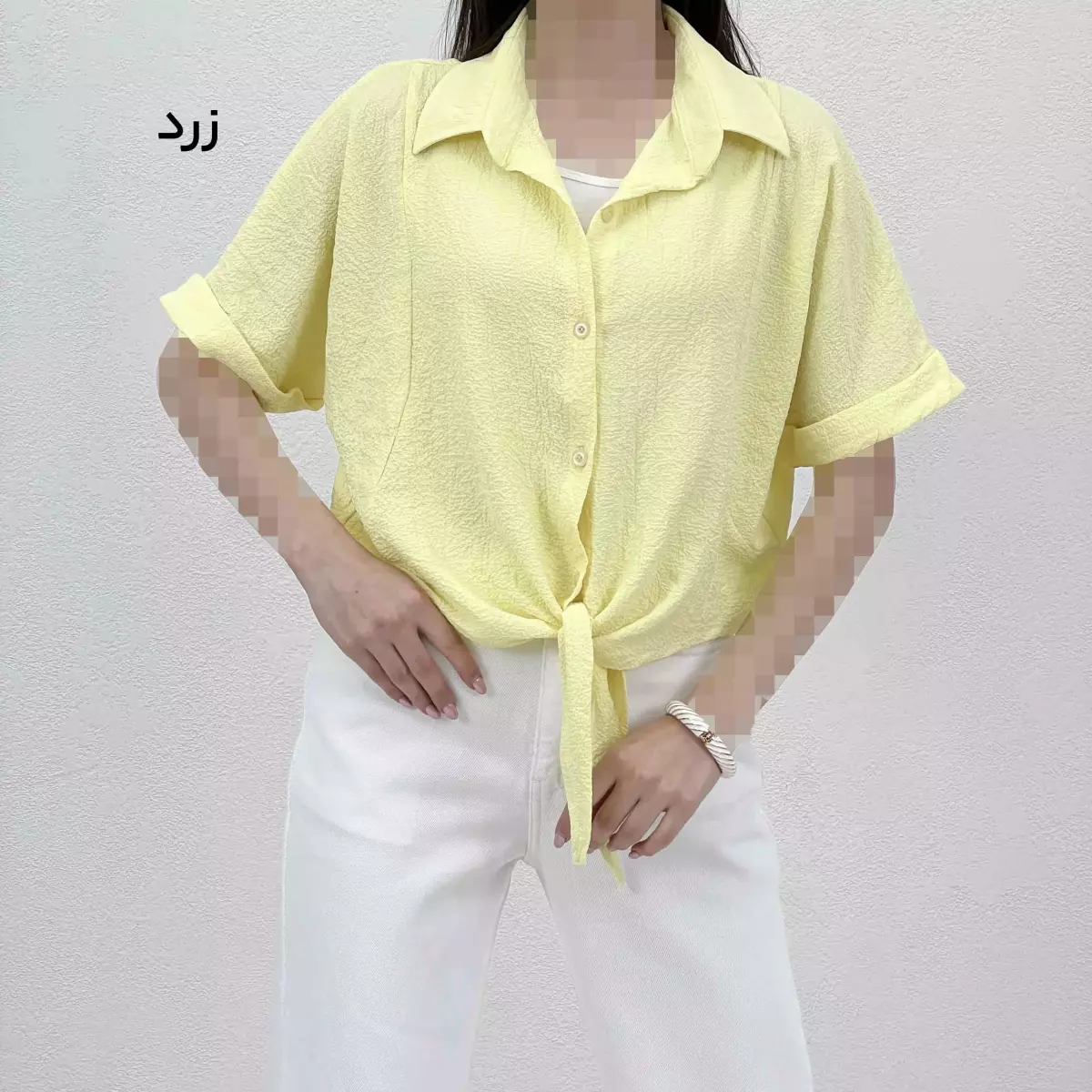 شومیز زنانه پفکی جلو گره ای