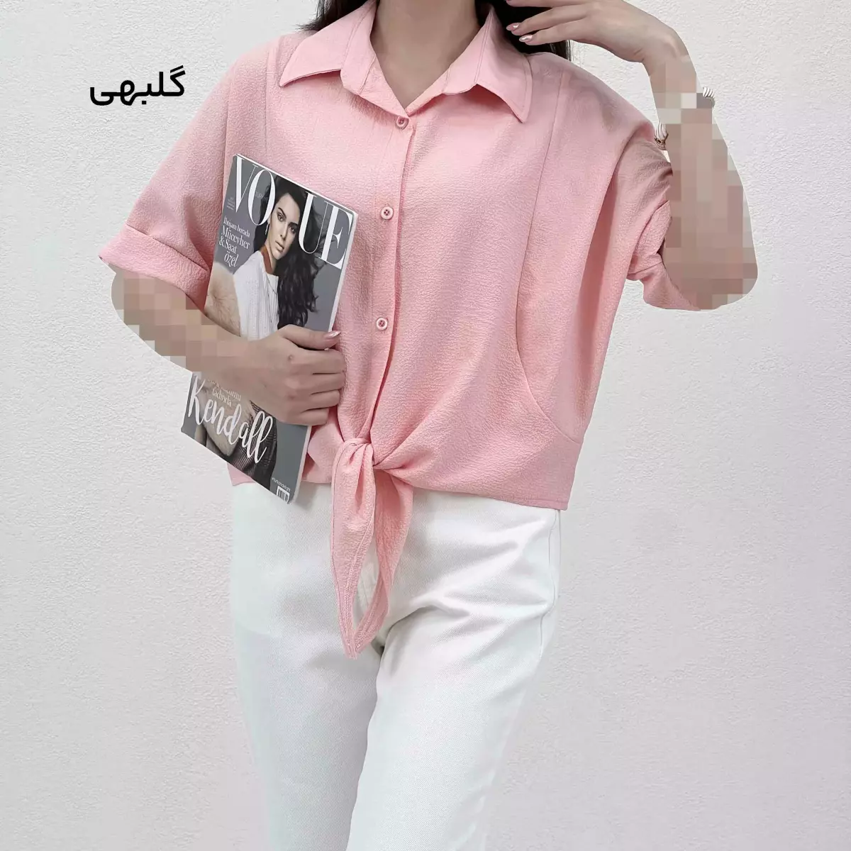 شومیز زنانه پفکی جلو گره ای