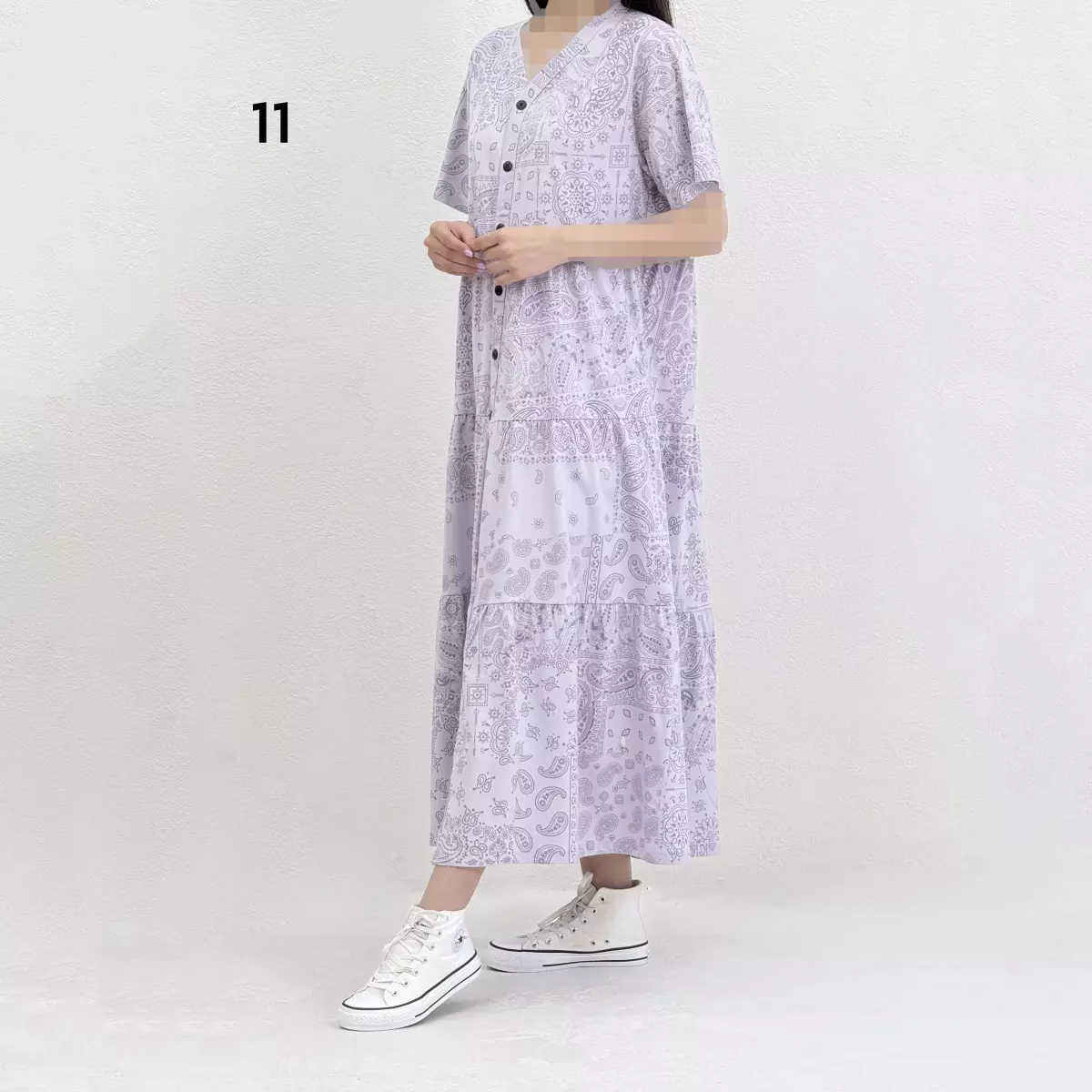 پیراهن زنانه بلندجلو دکمه