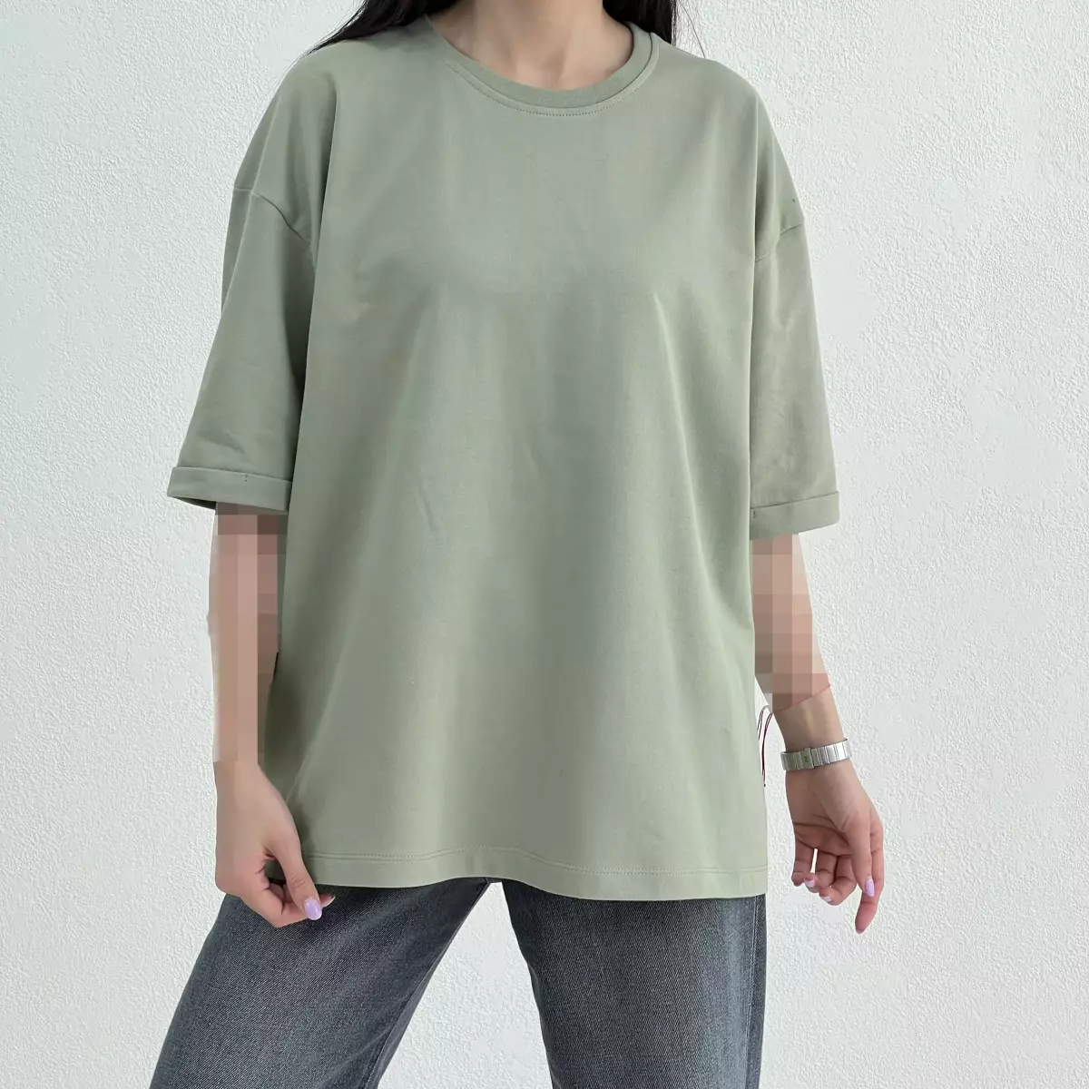 تیشرت باکسی زنانه دو نخ