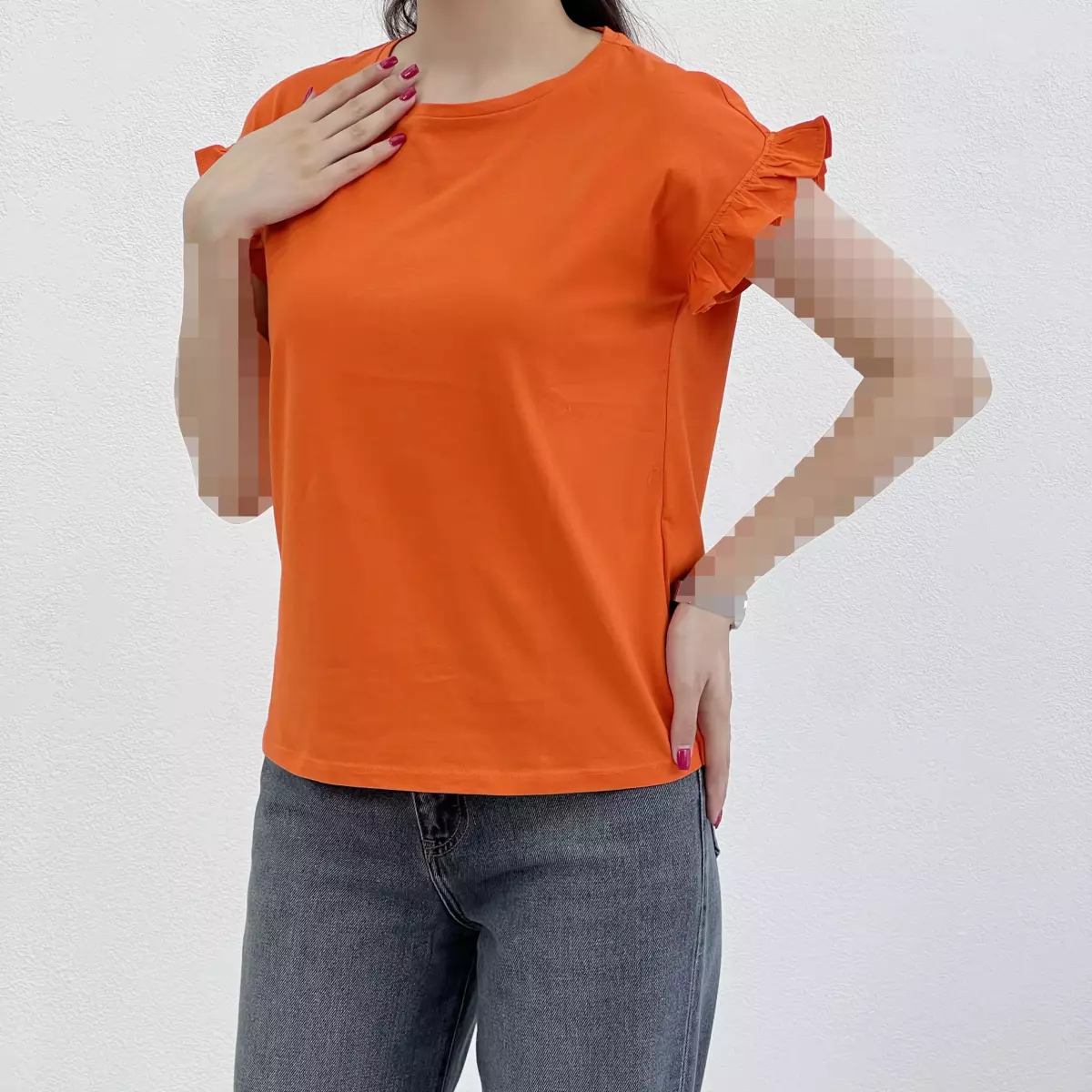 تیشرت زنانه آستین چین