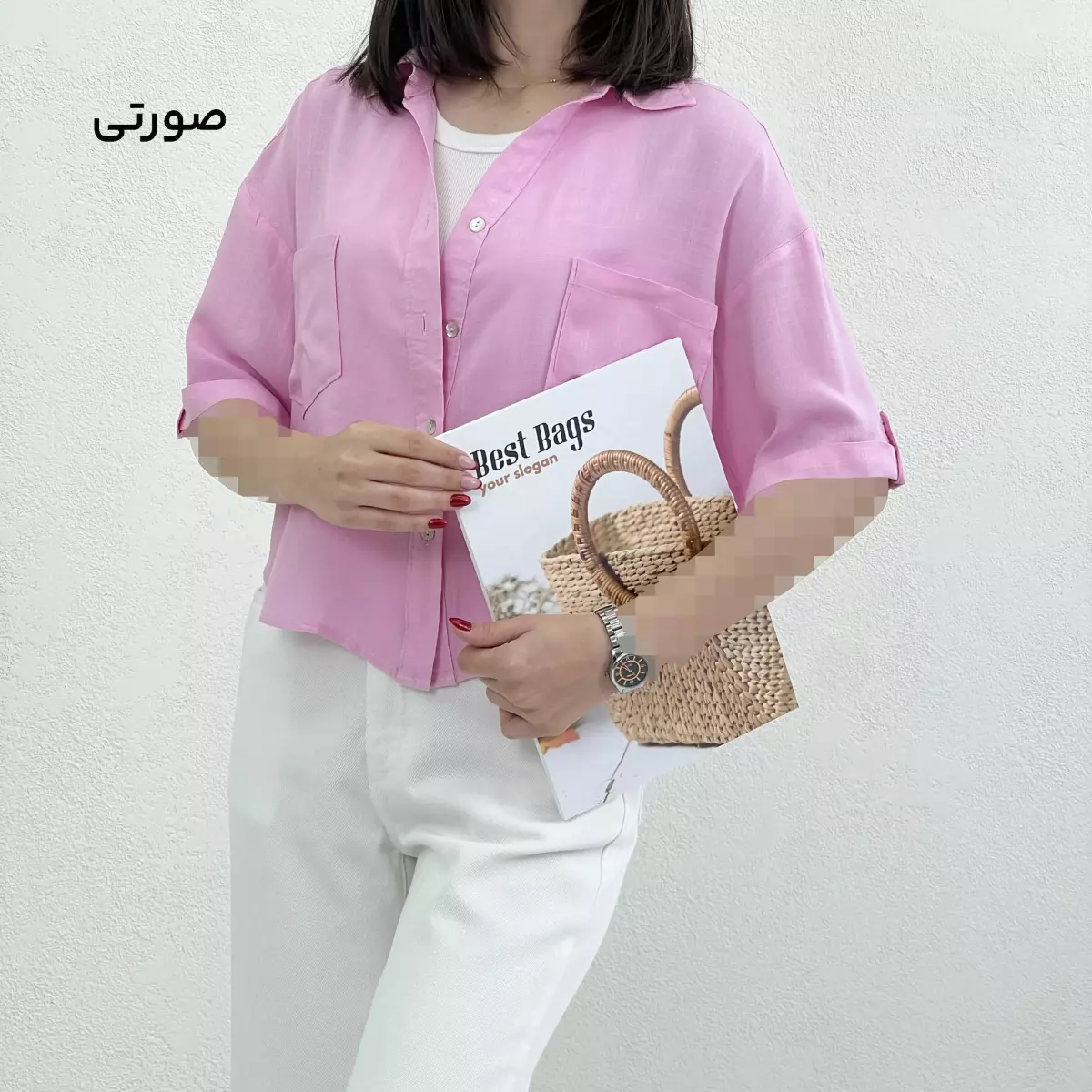 شومیز زنانه دو جیب لینن