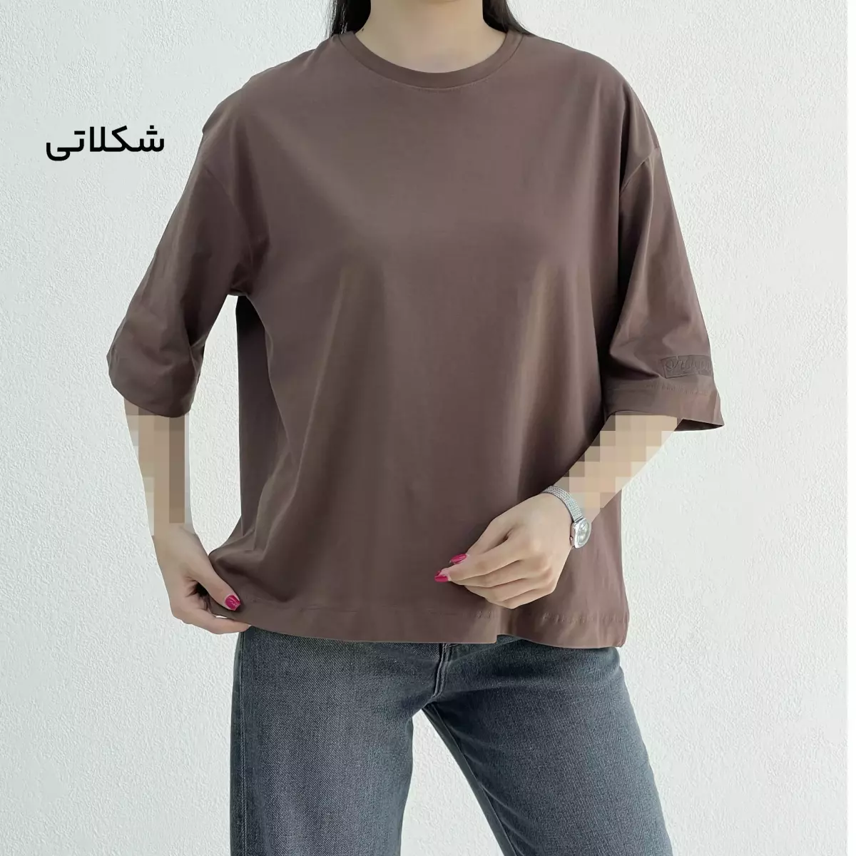 تیشرت باکسی زنانه یقه گرد