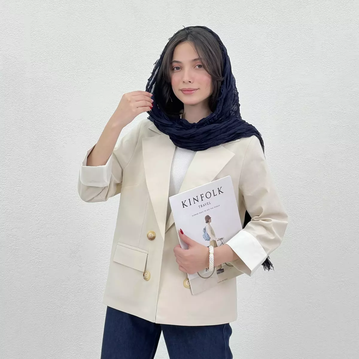 کت زنانه لینن یقه انگلیسی