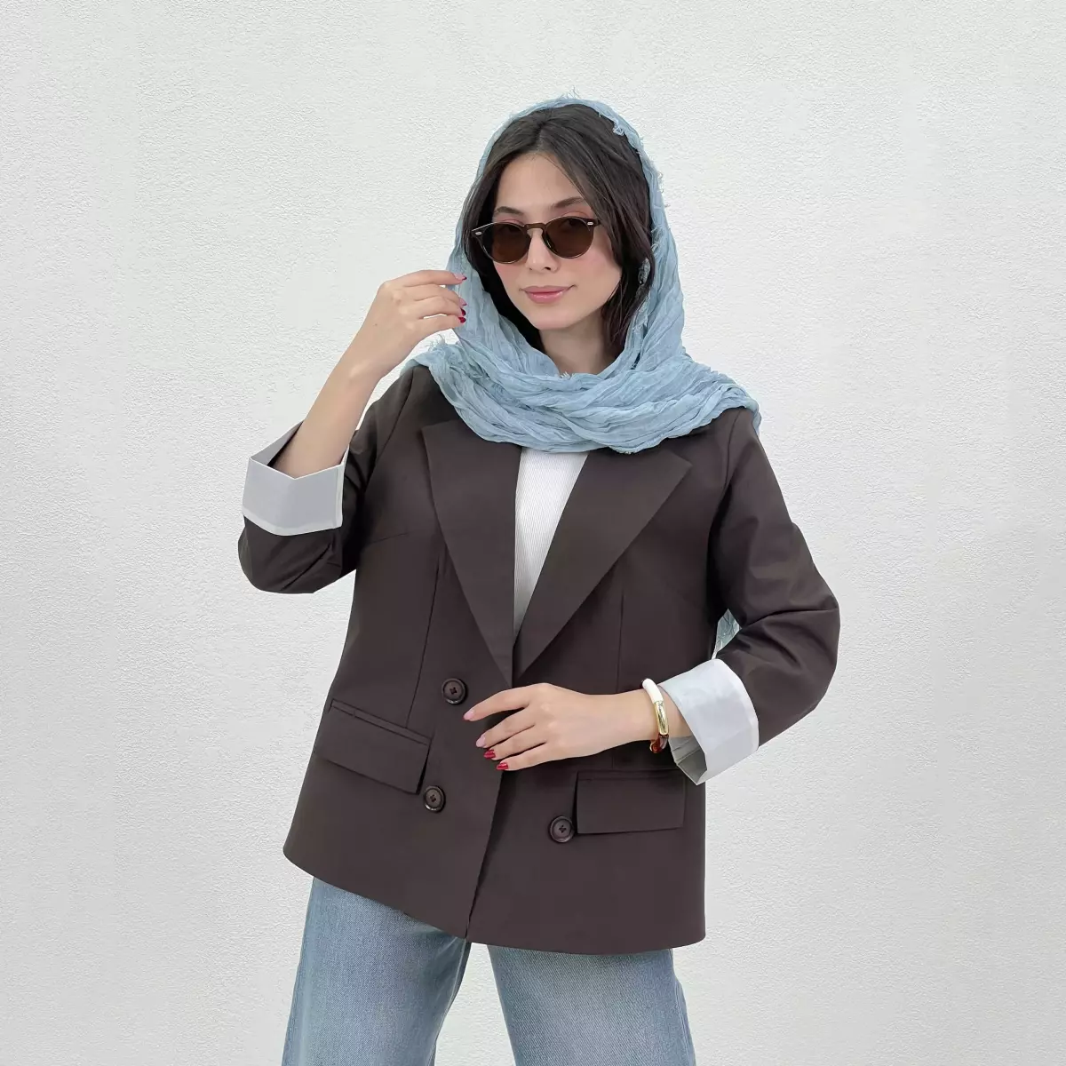 کت زنانه لینن یقه انگلیسی