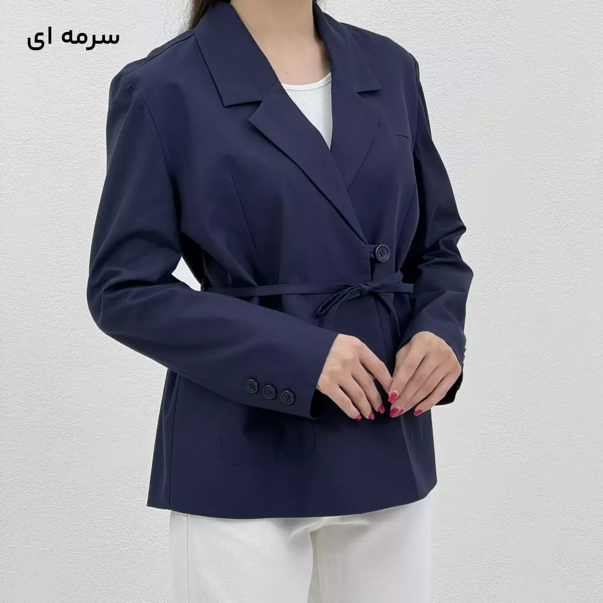 کت زنانه لینن تک دکمه