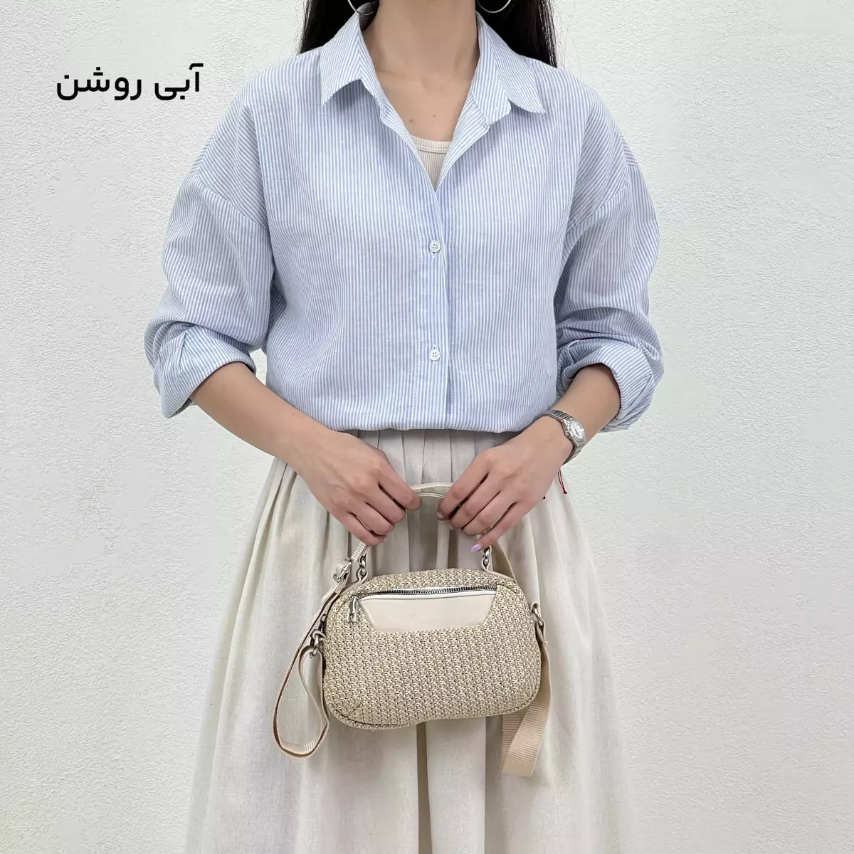 شومیز زنانه لینن آستین سه دکمه