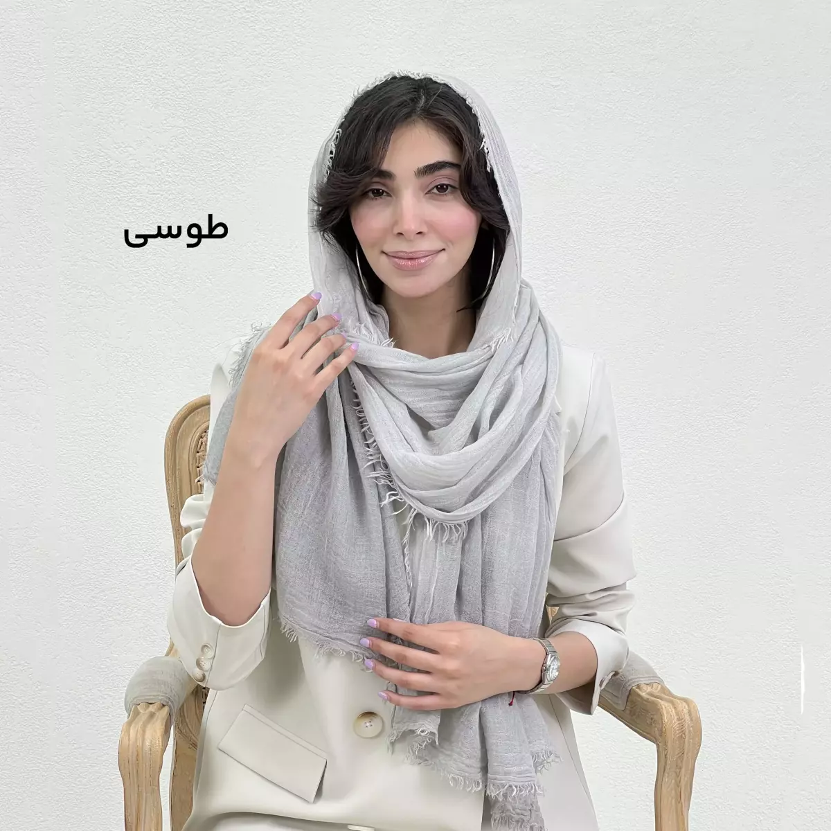 شال زنانه لینن نچرال