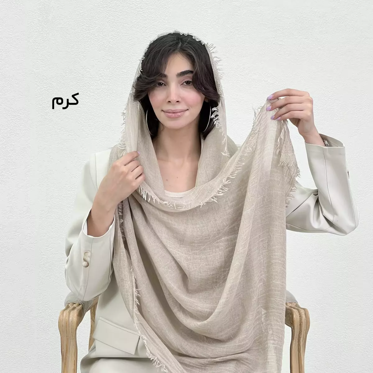 شال زنانه لینن نچرال