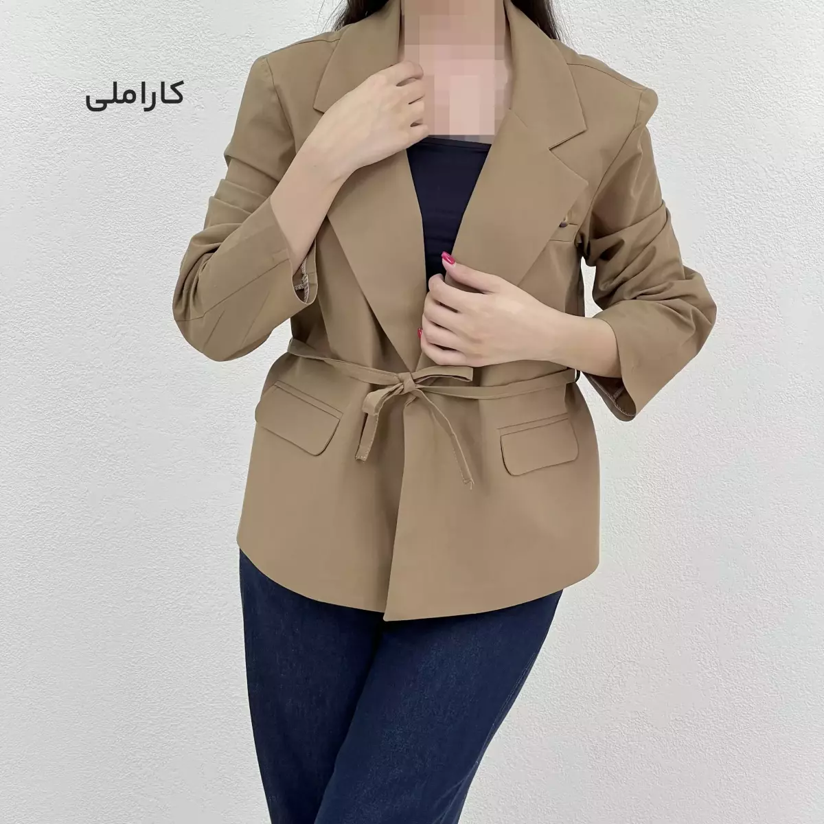 کت زنانه لینن پشت جیب