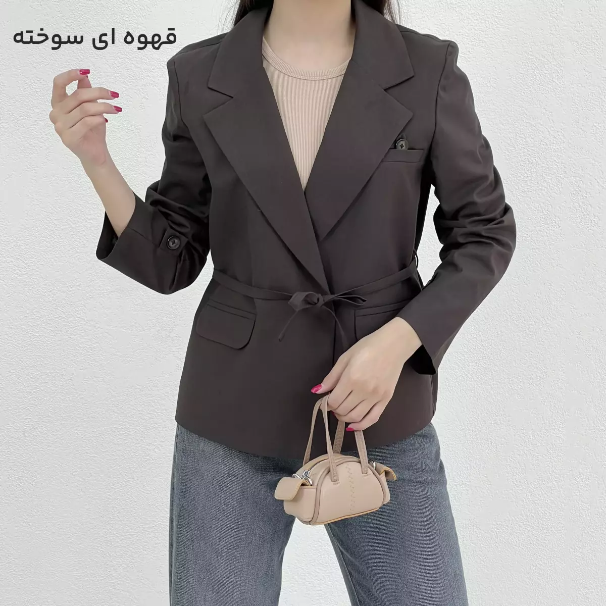 کت زنانه لینن پشت جیب