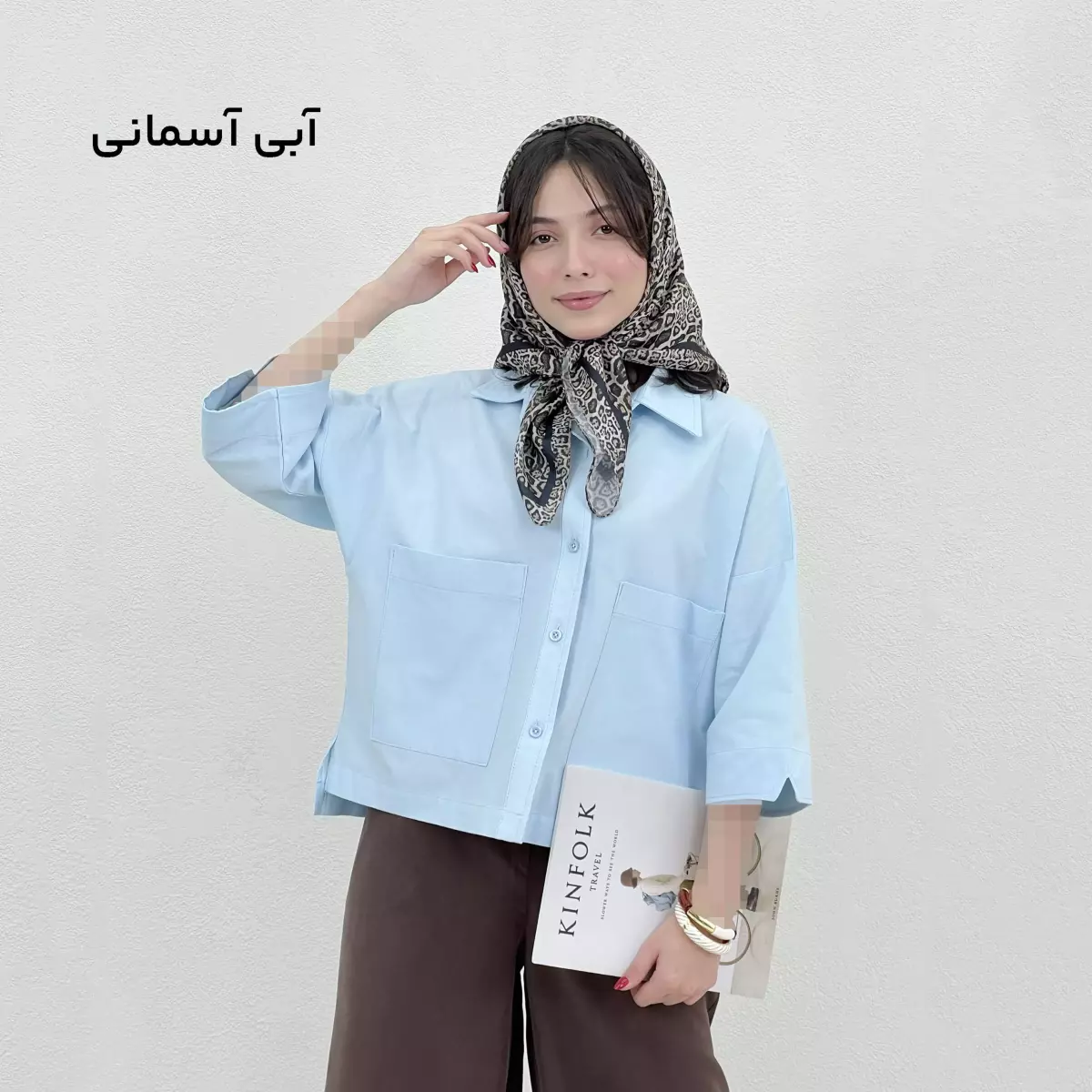 شومیز زنانه باکسی جیب پاکتی