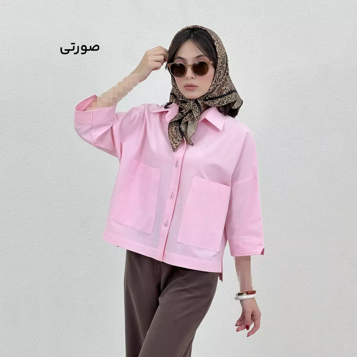 شومیز زنانه باکسی جیب پاکتی