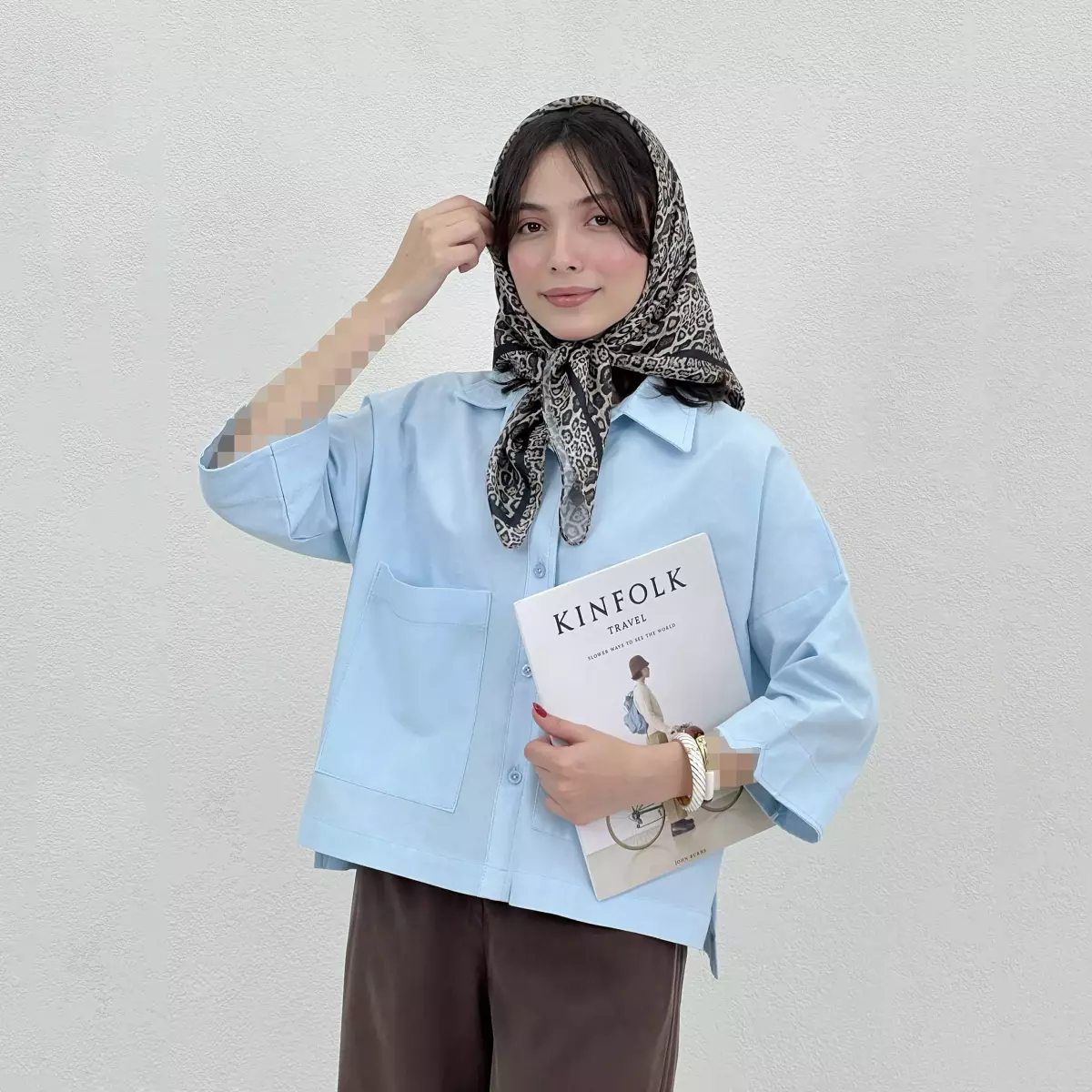 شومیز زنانه باکسی جیب پاکتی