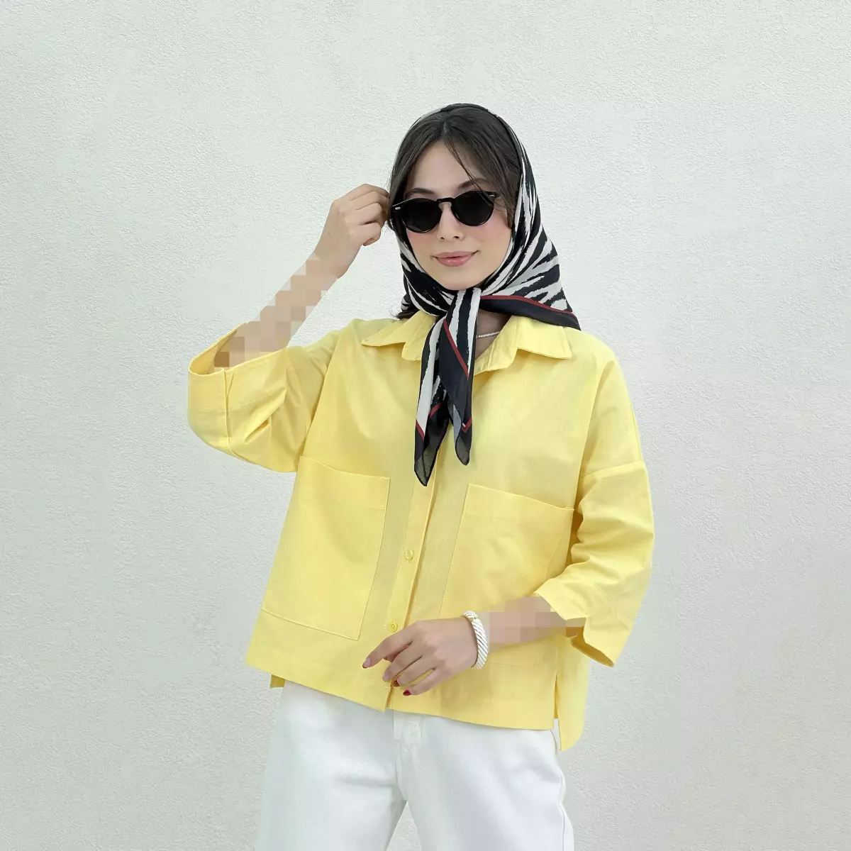 شومیز زنانه باکسی جیب پاکتی