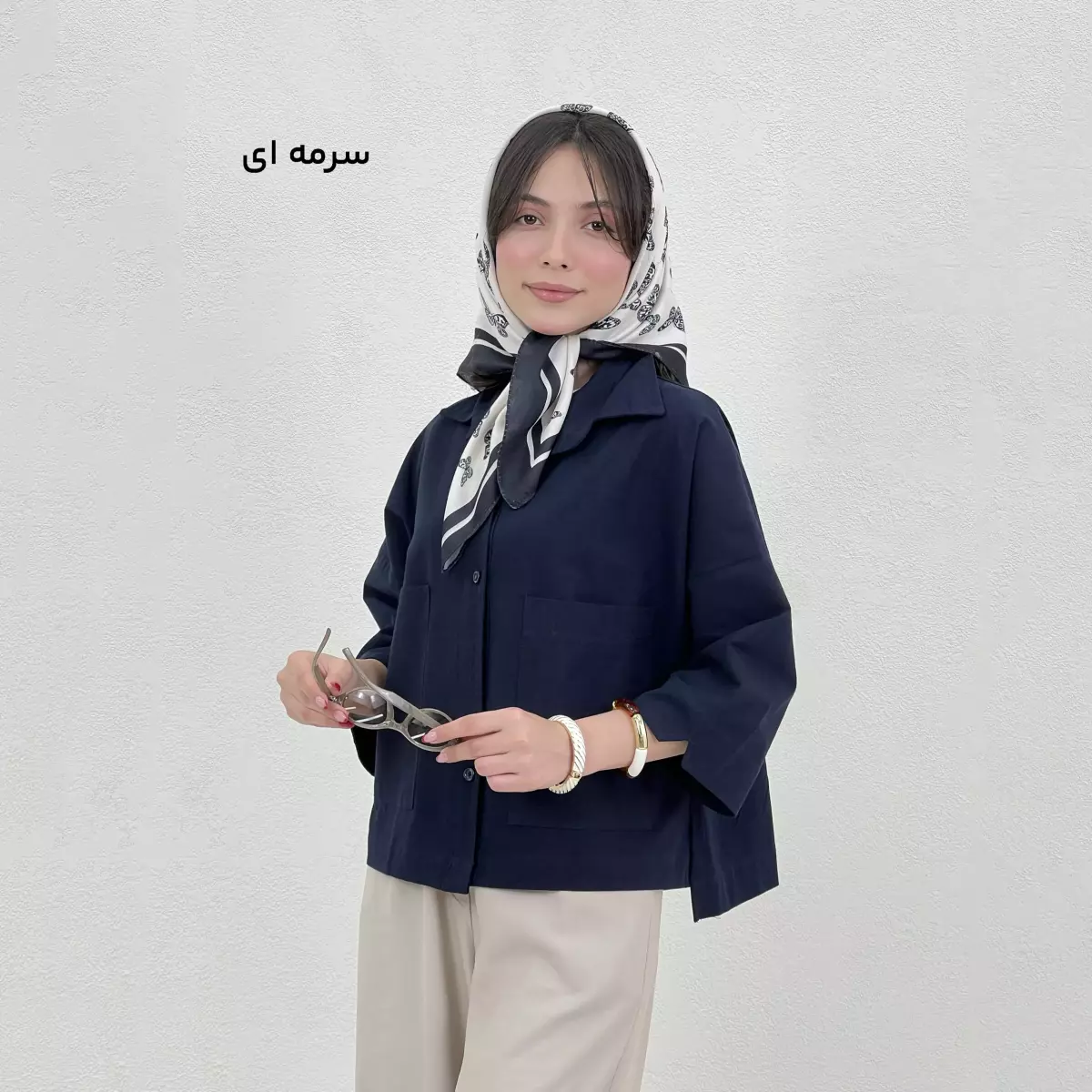 شومیز زنانه باکسی جیب پاکتی