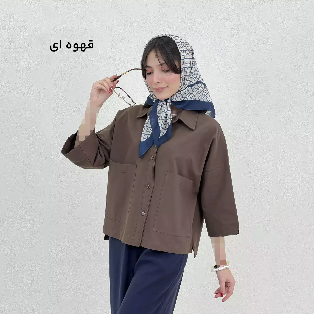 شومیز زنانه باکسی جیب پاکتی