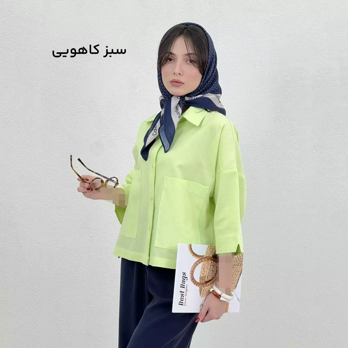 شومیز زنانه باکسی جیب پاکتی