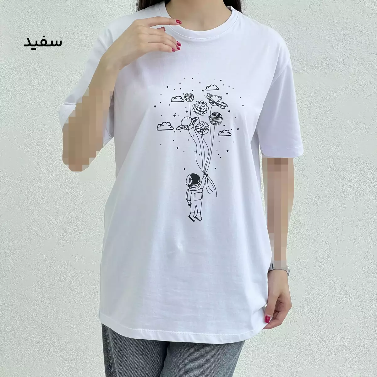 تیشرت زنانه طرح فضایی