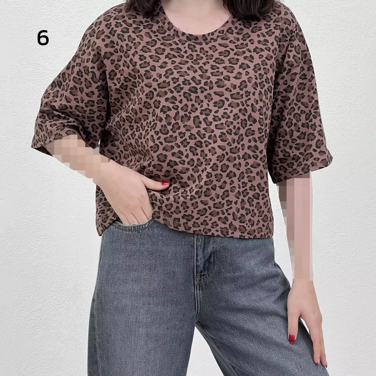 تیشرت کراپ زنانه طرح  پلنگی