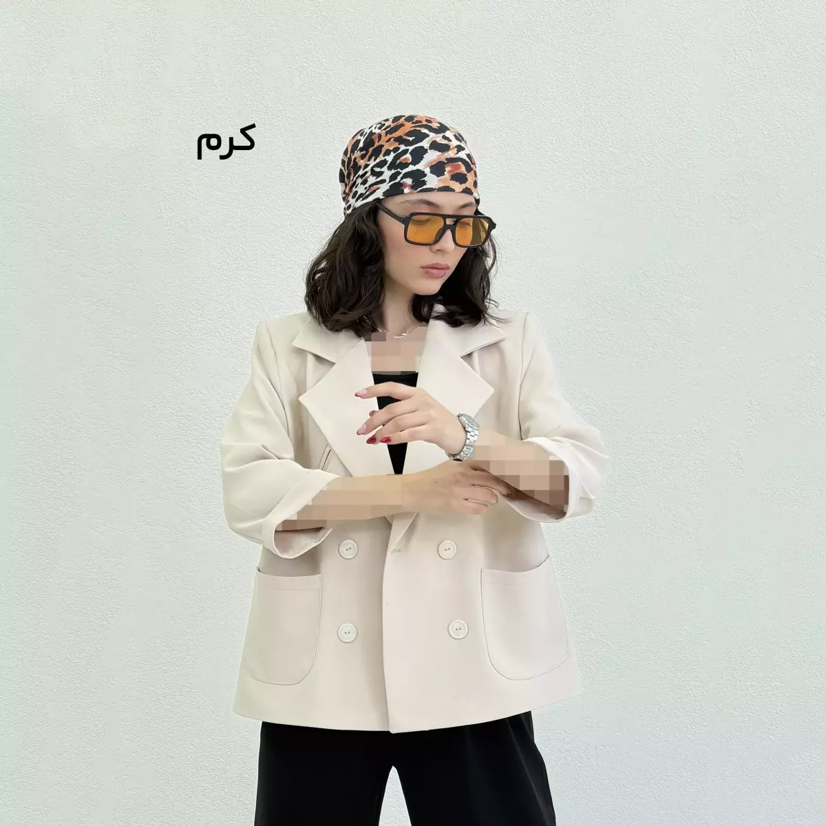 کت کرپ زنانه یقه انگلیسی