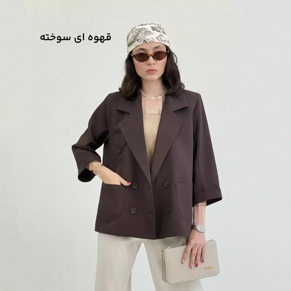 کت کرپ زنانه یقه انگلیسی
