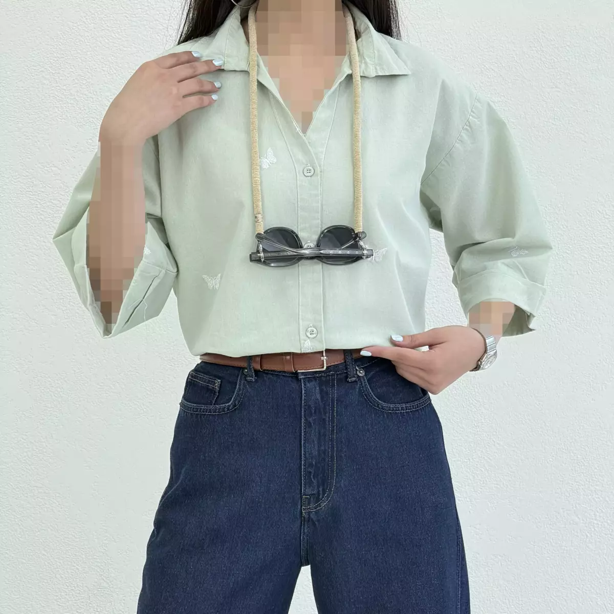 شومیز زنانه طرح پروانه