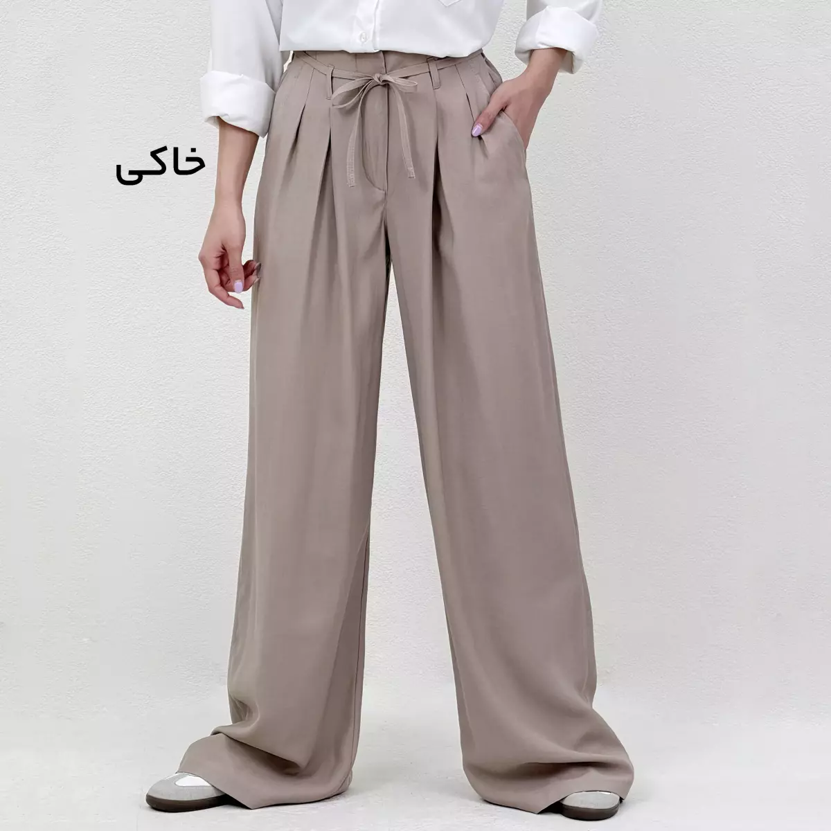 شلوار پارچه ای زنانه سیلک جلو پیله