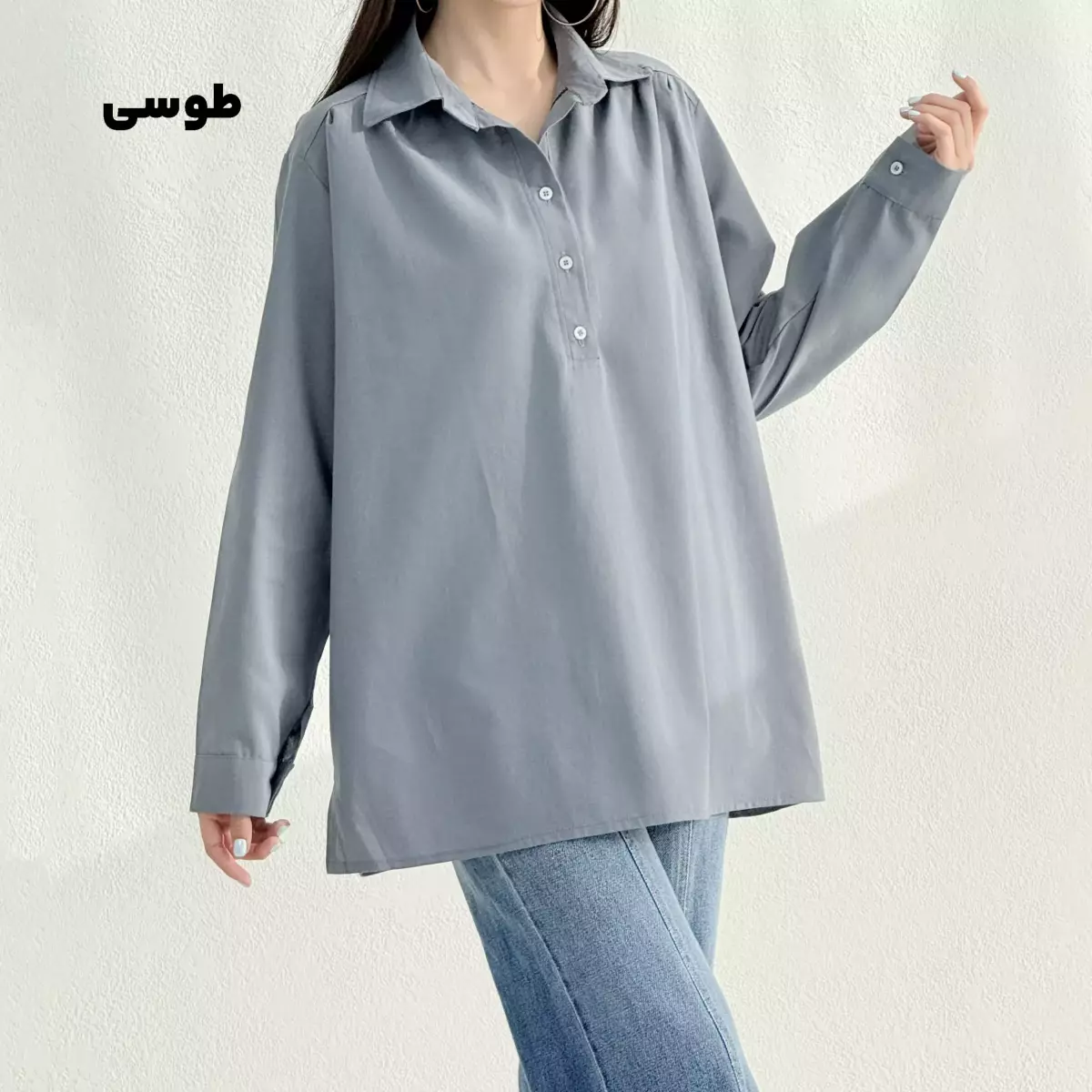 شومیز زنانه لینن سه دکمه