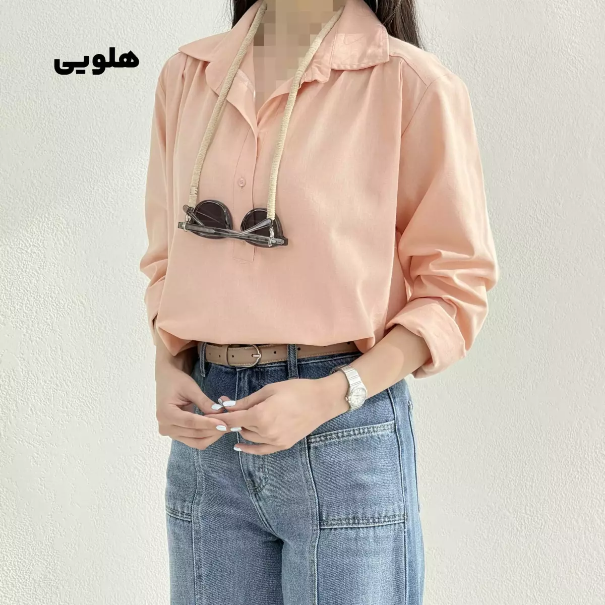 شومیز زنانه لینن سه دکمه
