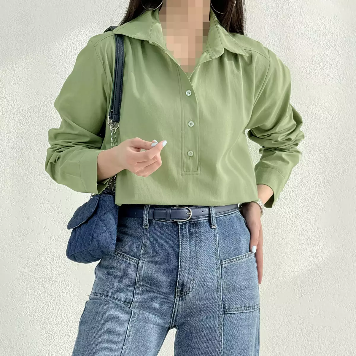 شومیز زنانه لینن سه دکمه