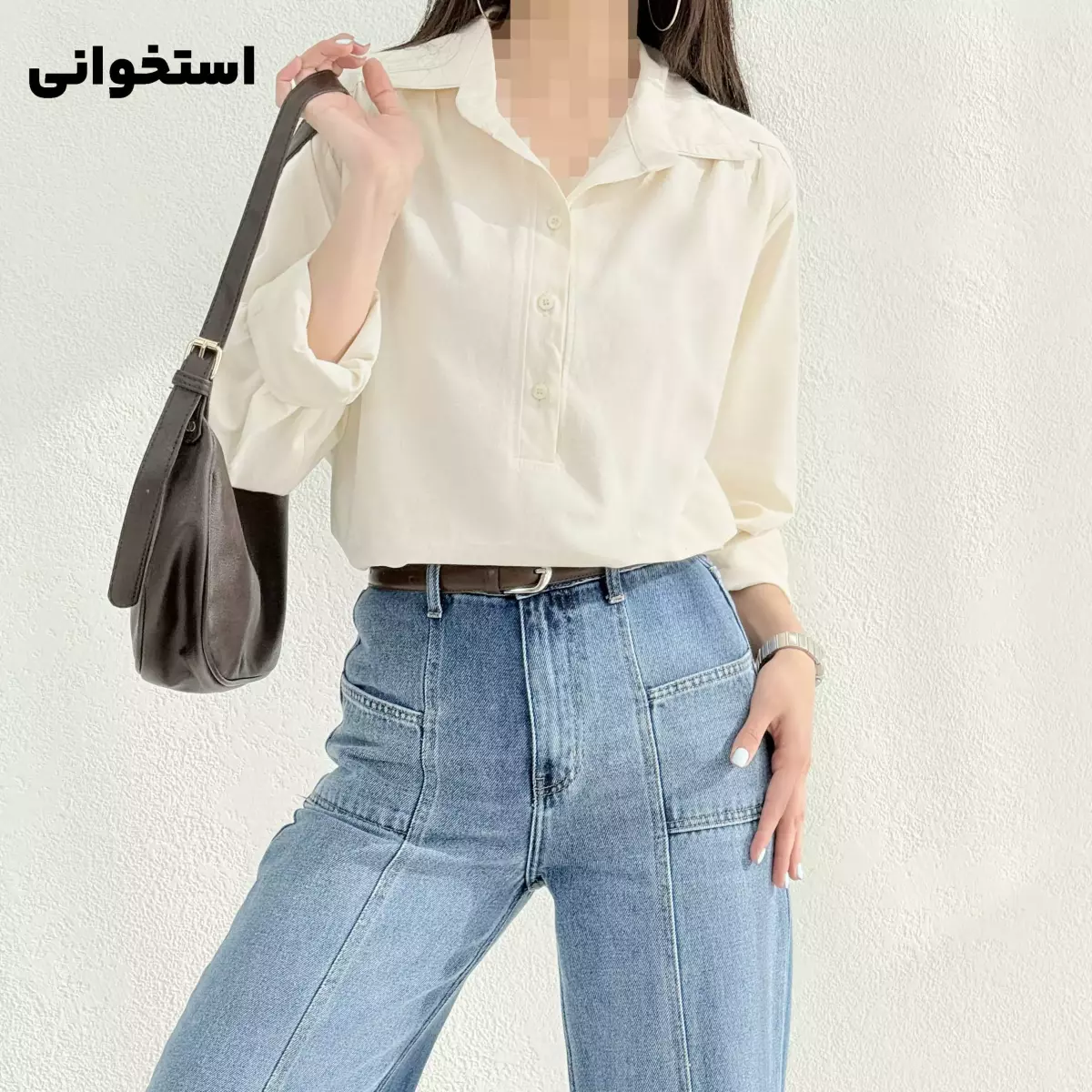 شومیز زنانه لینن سه دکمه
