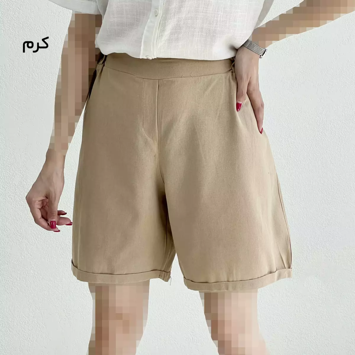 شلوارک زنانه لینن دمپا دوبل