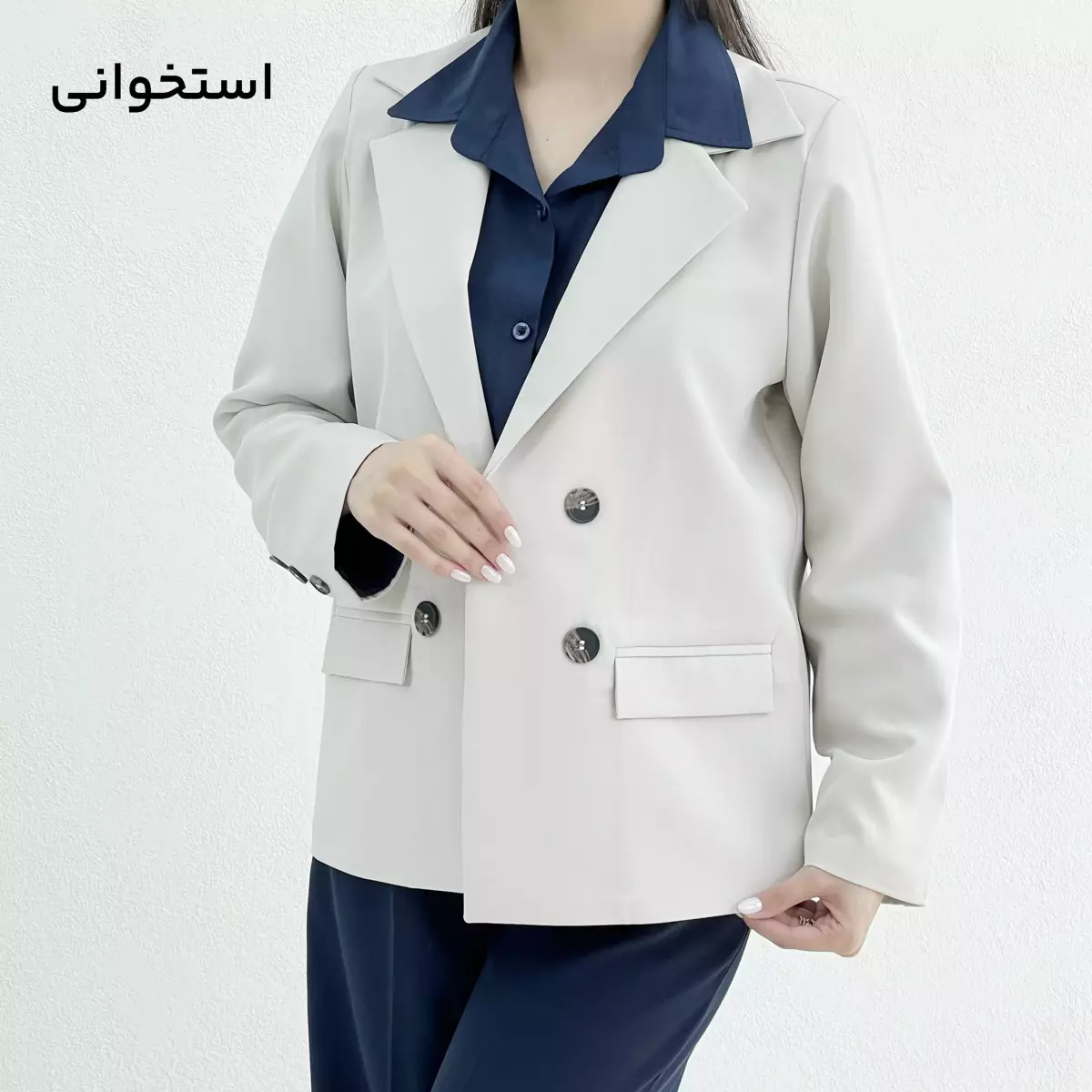 کت زنانه کرپ چهار دکمه