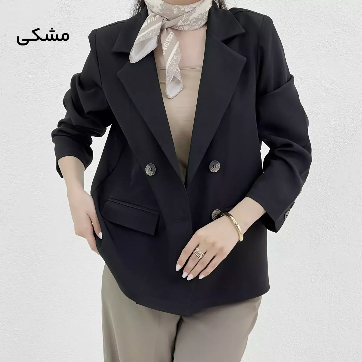 کت زنانه کرپ چهار دکمه