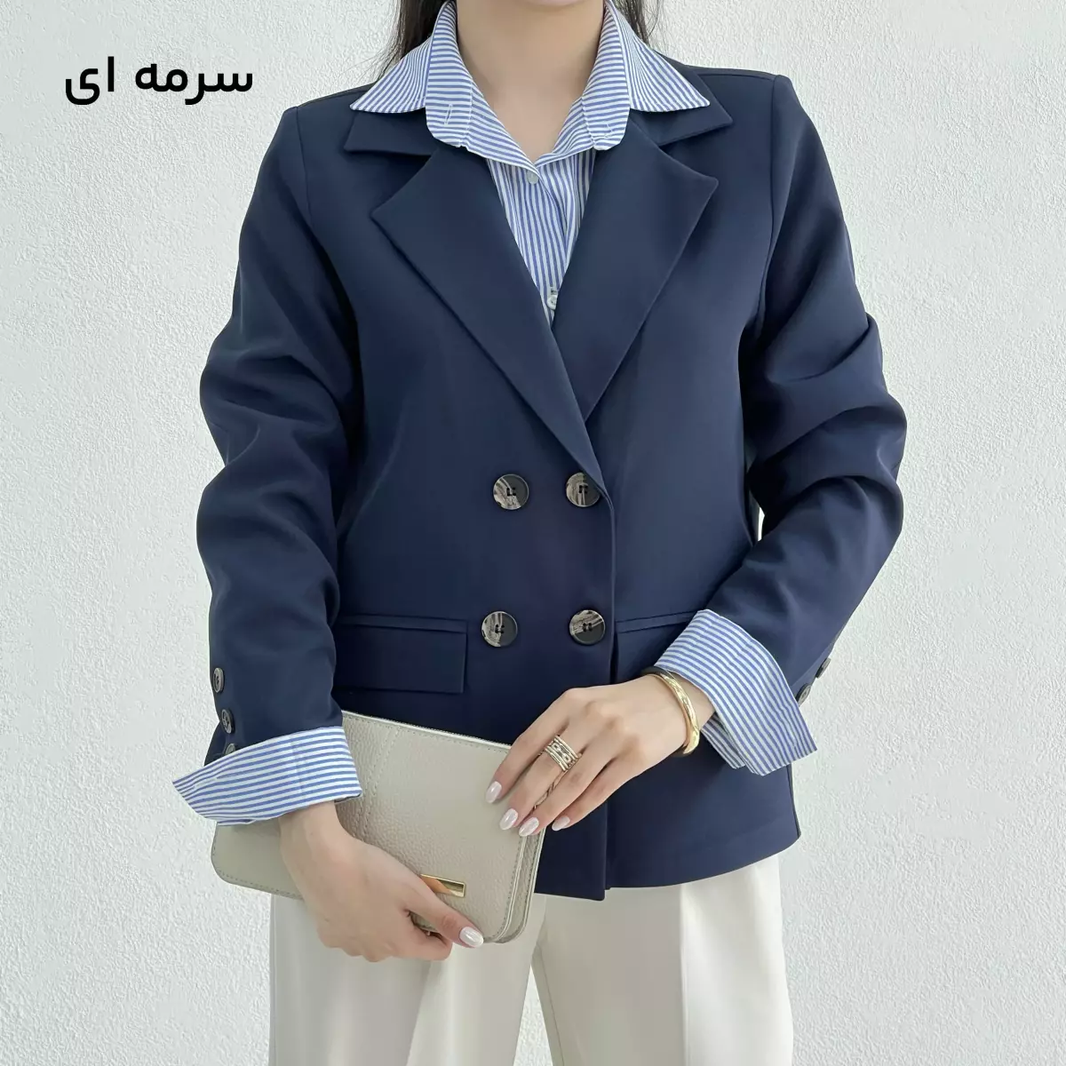 کت زنانه کرپ چهار دکمه