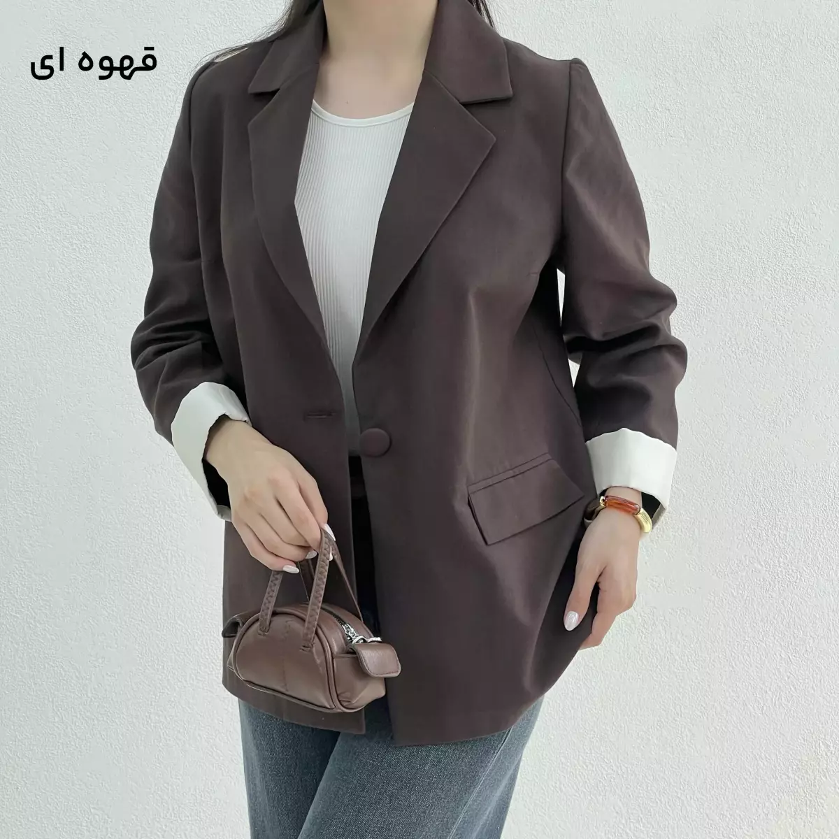 کت زنانه لینن تک دکمه