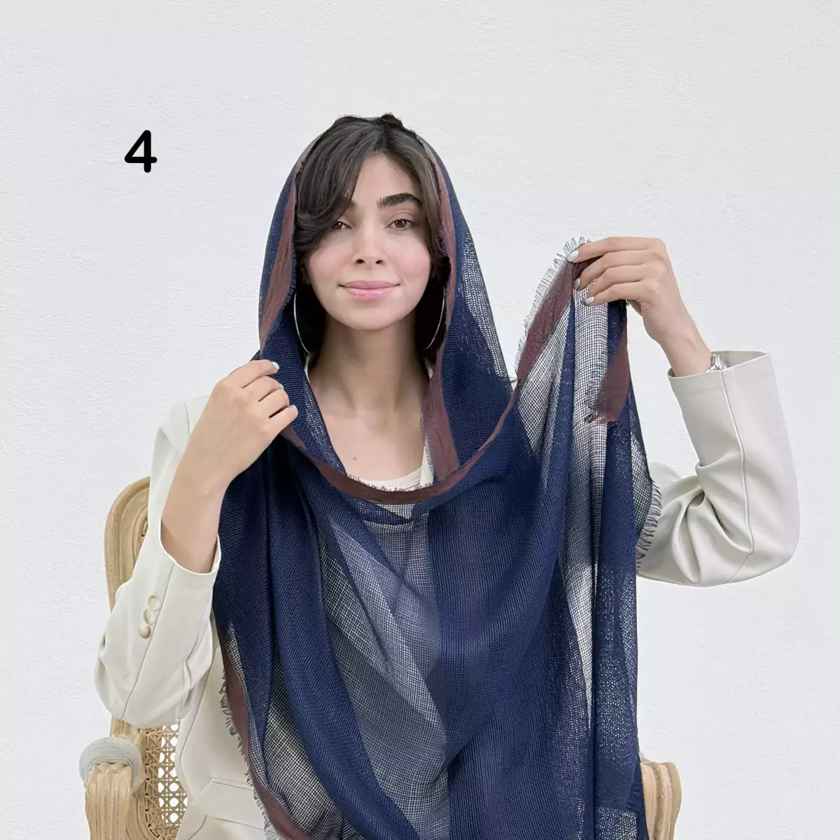 شال زنانه لینن حصیری
