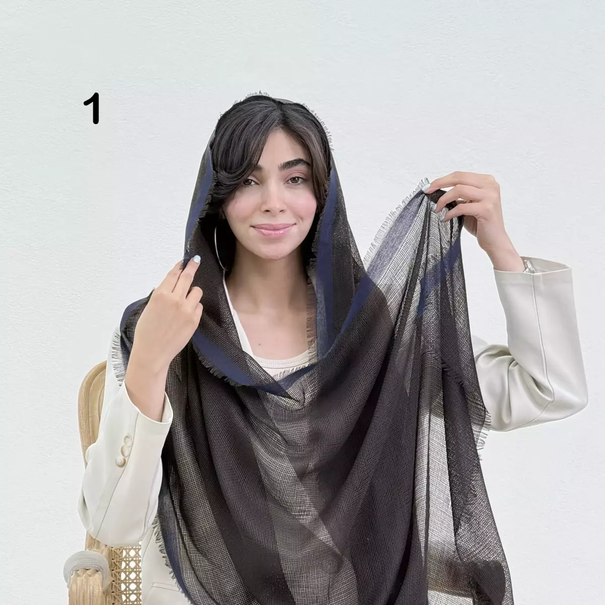 شال زنانه لینن حصیری