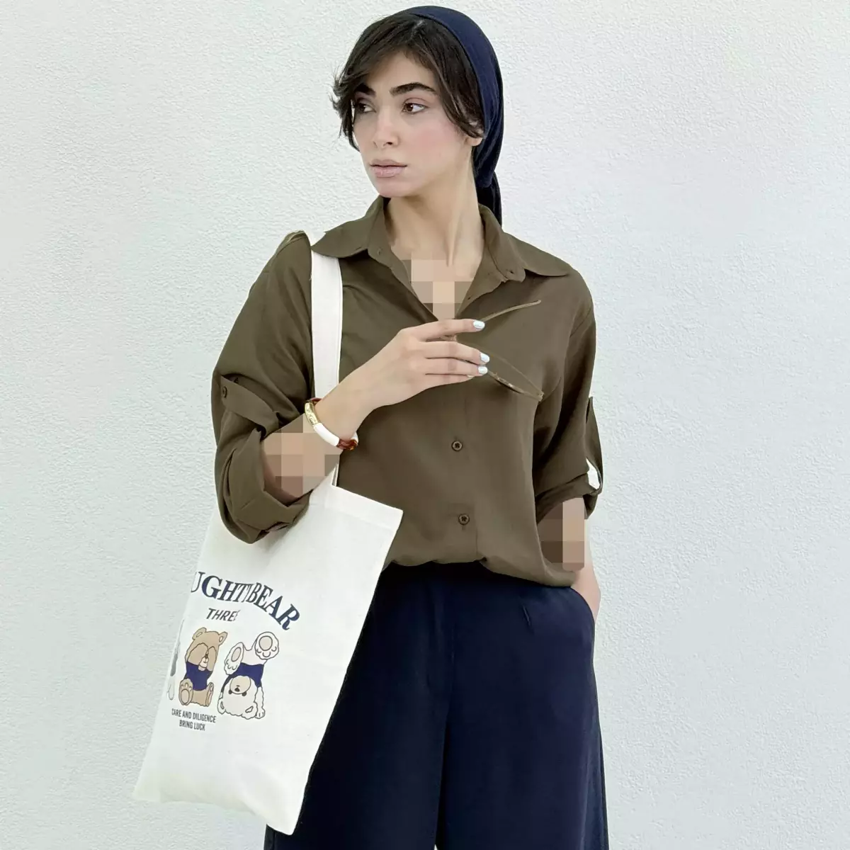 شومیز زنانه لینن جلو دکمه